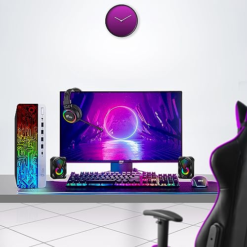 RGB Gaming Desktop PC Bundle - Intel Core i5 6th Gen, 16GB DDR4 Ram, 1TB SSD, NVIDIA GeForce GTX 1050 Ti 4GB, 24-inch Monitor, Windows 11 Pro (Renewed) T252038