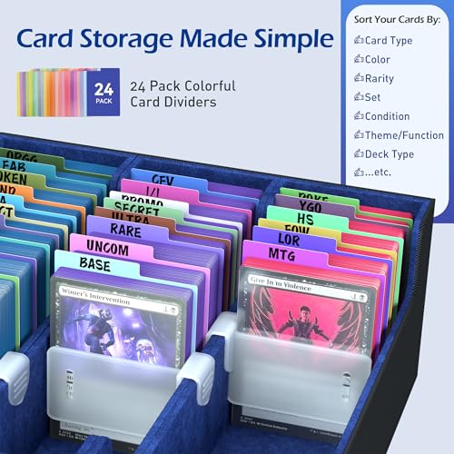 4-Row Trading Card Storage Box with 50 Sleeves & 24 Dividers O416805