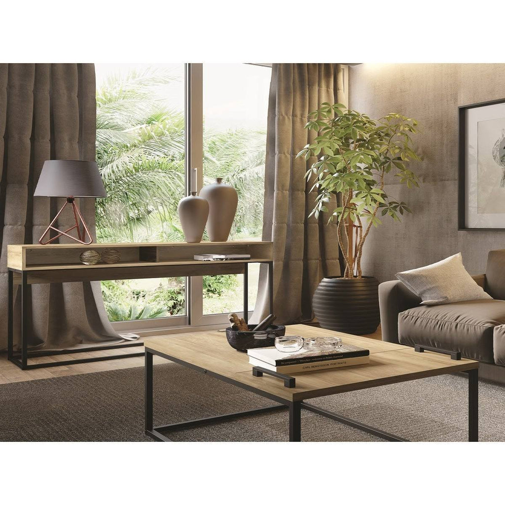 Console Table with Black Metal Frame W7652