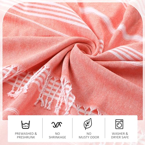 4 Pcs Cotton Turkish Beach Towels Oversized 39 x 71 Inch W71629