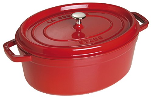 Oval 37 cm 8 L Cherry Red Cast Iron Roaster L679
