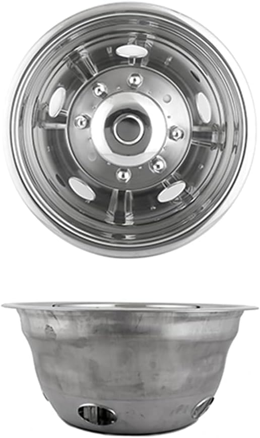 4pc 19.5inch Polished Stainless Steel Dually Wheel Simulators F148792