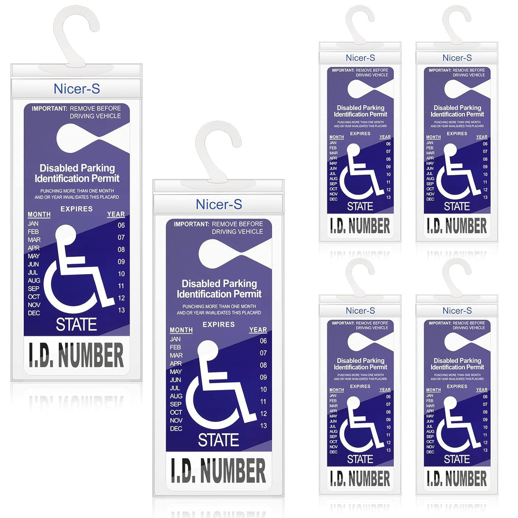 Transparent PVC Handicap Parking Placard Holder 11.8 x 5 Inch 6 Pieces V21479