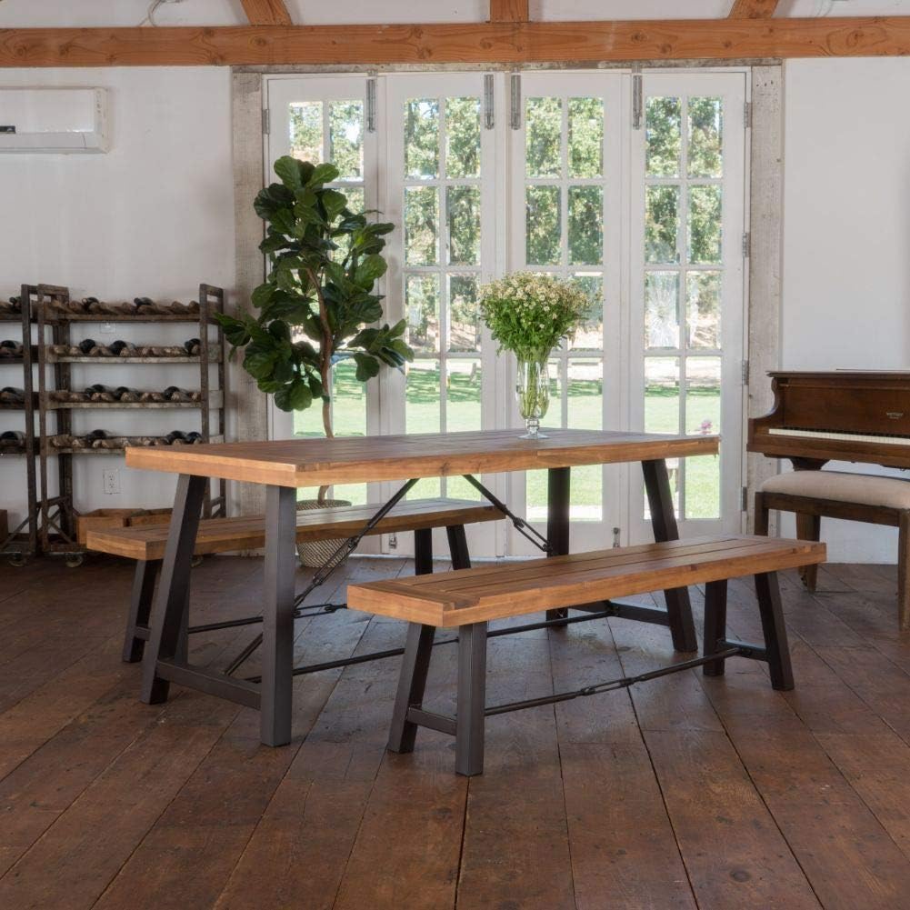Acacia Wood 3 Pcs Dining Set Q994279