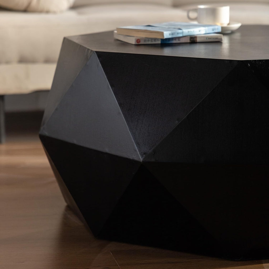 Black Round Wood Coffee Table N520921