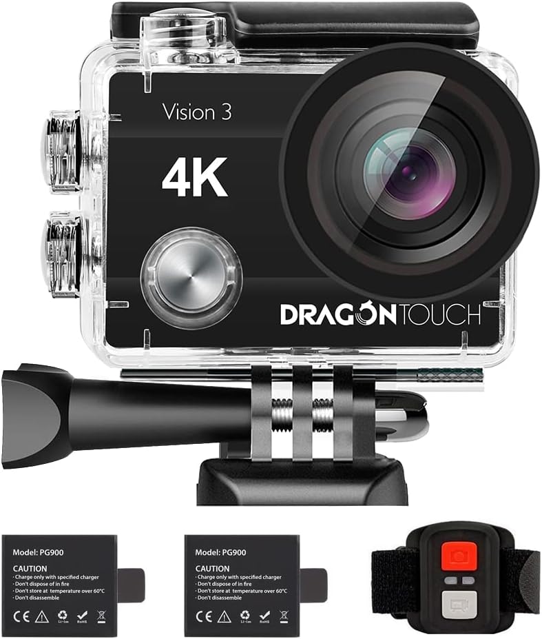 4K 16MP Waterproof Action Camera with Mounting Accessories Kit C496603