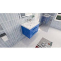 Light Blue Wall-Mounted Single Bathroom Vanity Set L79970