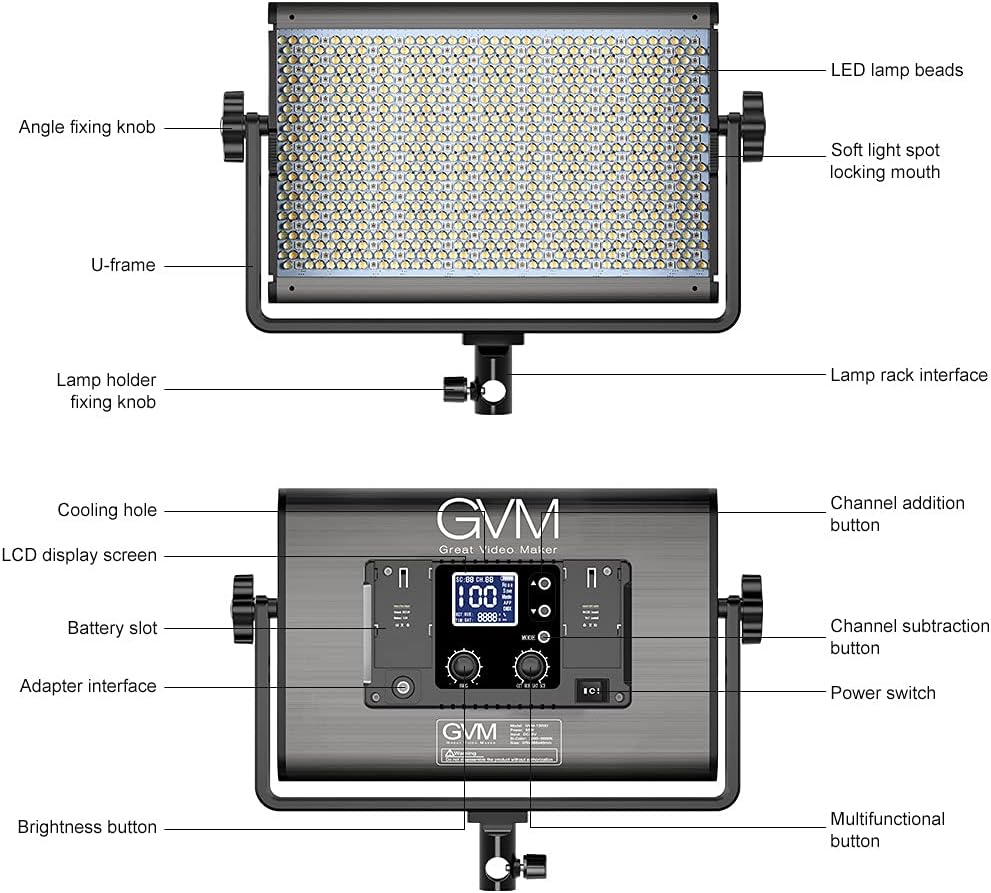 RGB LED Video Light 65W 2 Packs Aluminum Alloy J161093