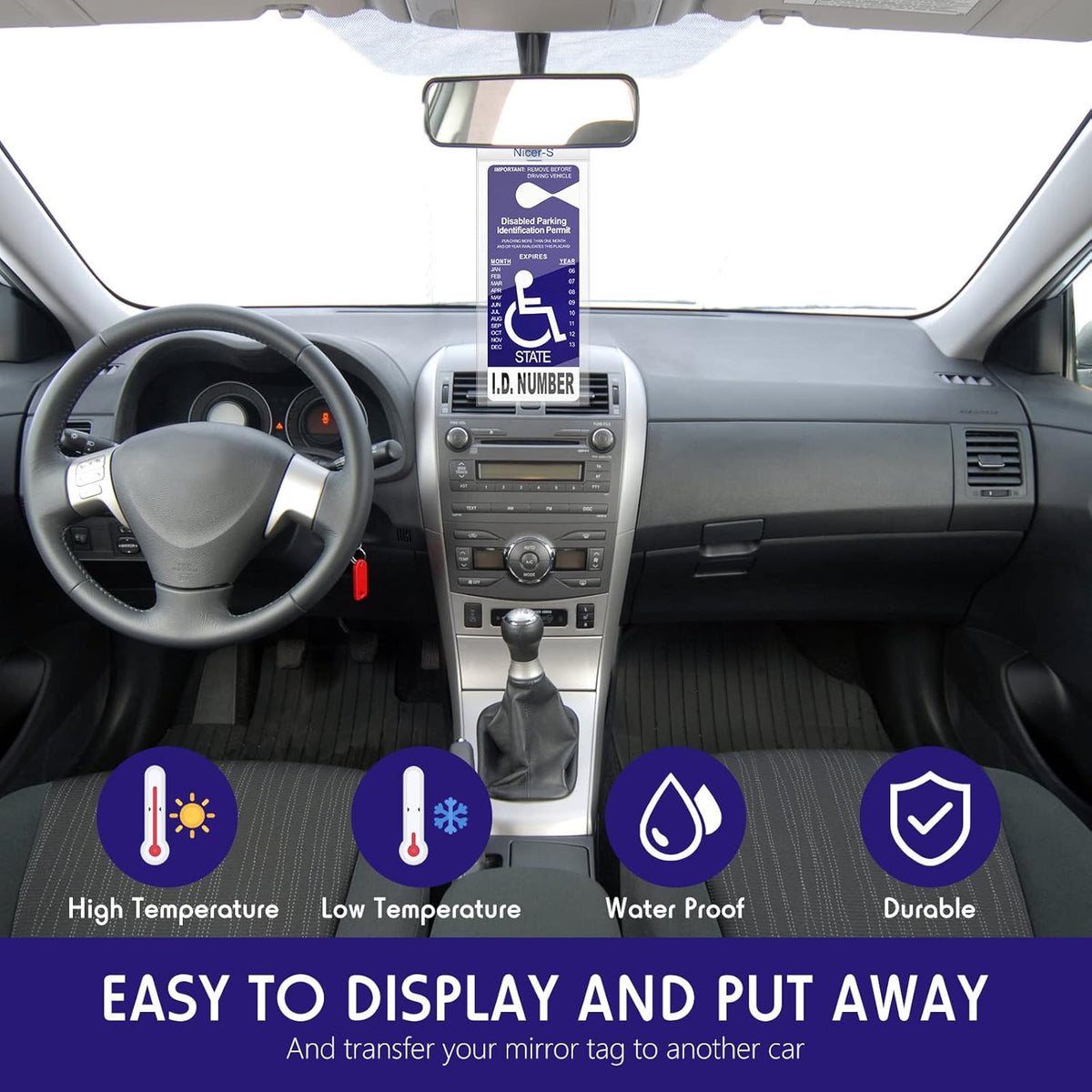 Transparent PVC Handicap Parking Placard Holder 11.8 x 5 Inch 6 Pieces V21479