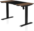 Height Adjustable Electric Office Desk, Black and Walnut R183