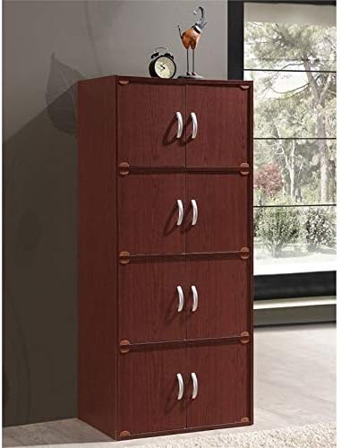 4 Shelf 8 Door Mahogany Bookcase U7935