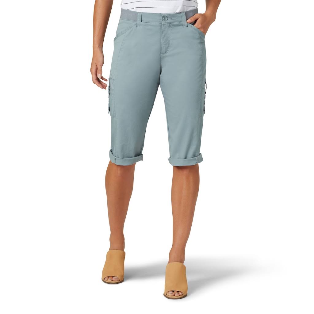 Grey Relaxed Fit Cargo Capris C47658