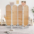 White Brown Hand-Woven Rattan Room Divider B258