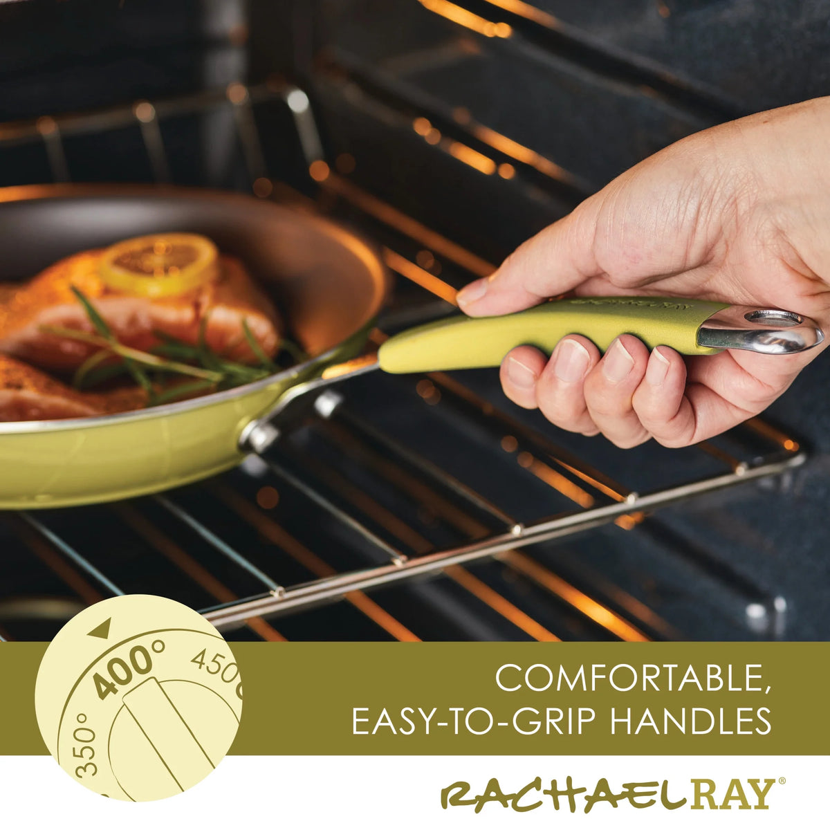 12 Piece Hard Porcelain Enamel Nonstick Pots and Pans, Lemongrass Green N397