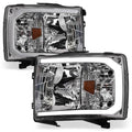 Black Housing LED Strip Bar Headlights With Amber Reflector P434