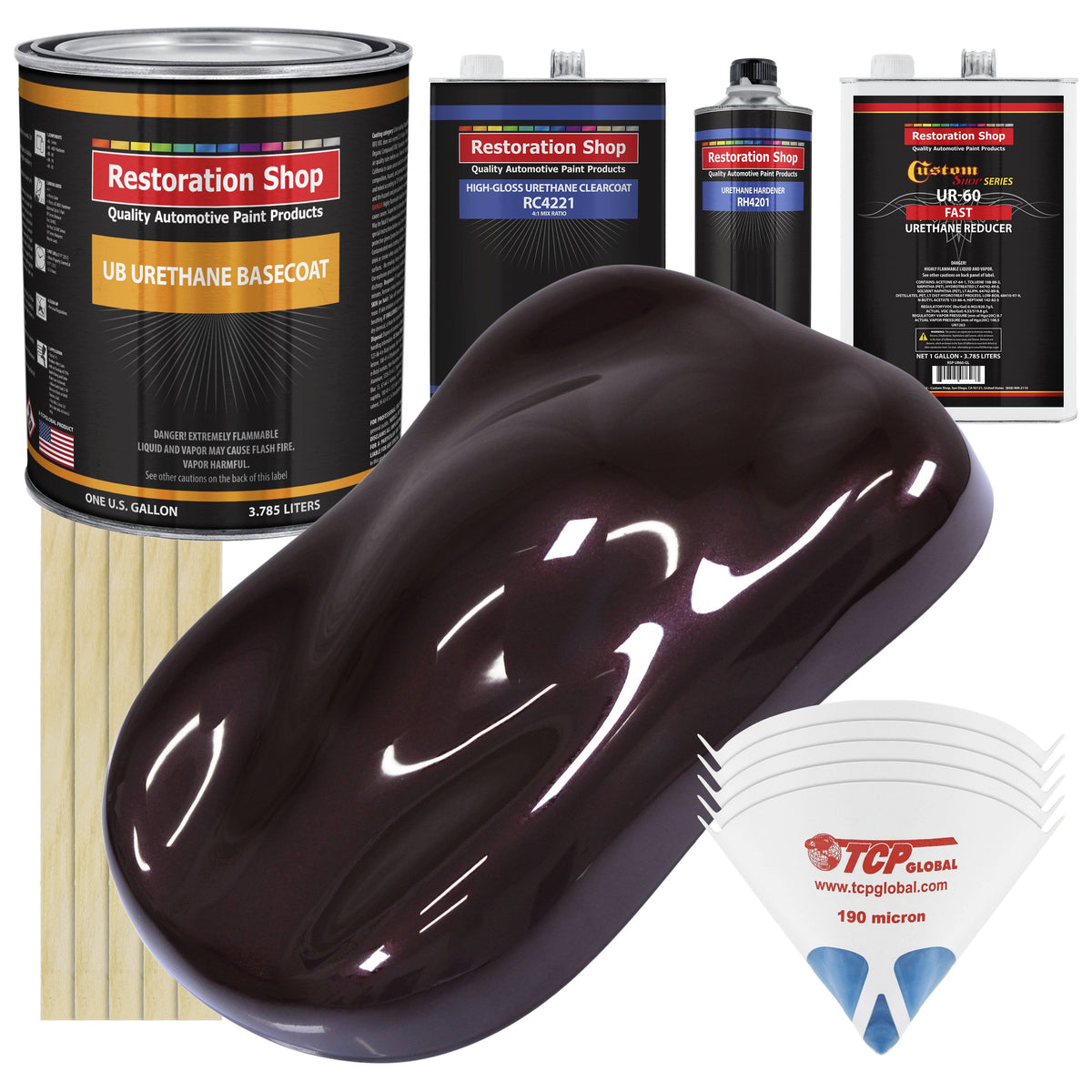 Black Cherry Pearl Gallon Urethane Car Paint Kit W419242