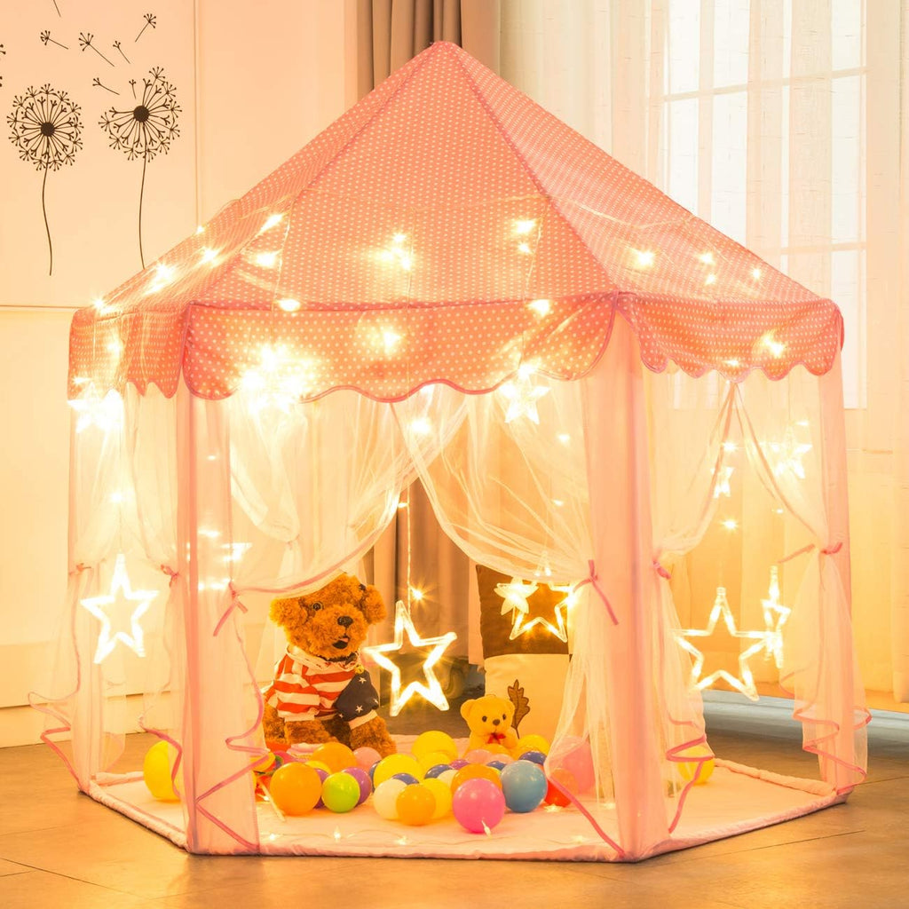 55'' x 53'' Princess Tent with Star Lights Play Tent Z2959