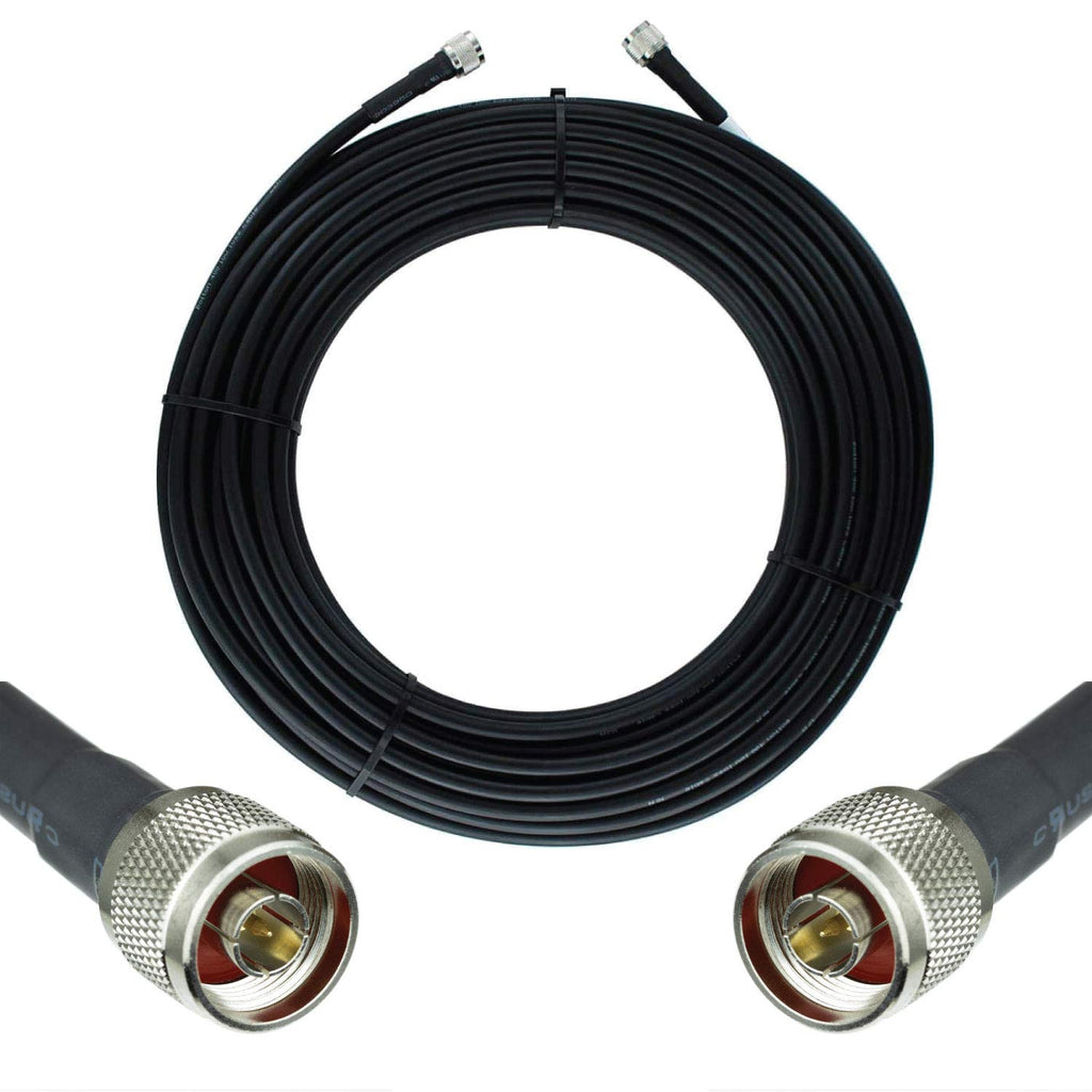 50-ohm N-Male to N-Male Black Coax Cable 60ft G856