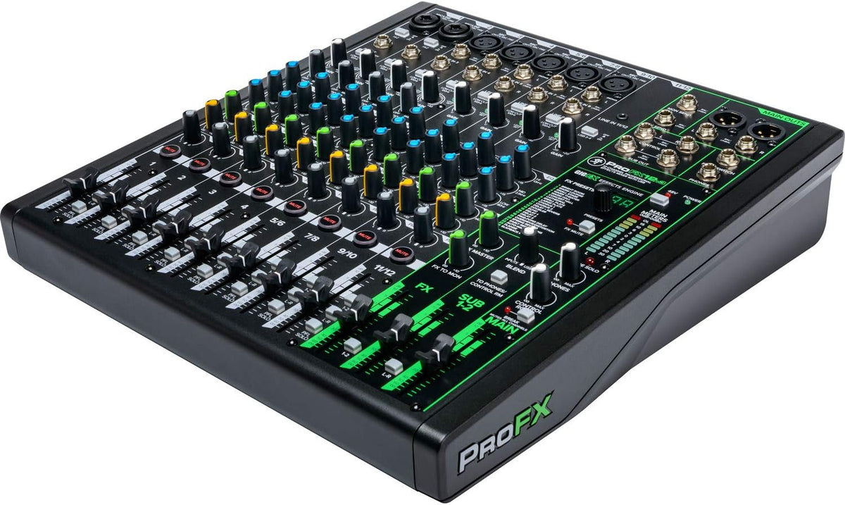 12-Channel Unpowered Mixer with TRS Cable, XLR Cable, Adapter and Cable Ties D28344
