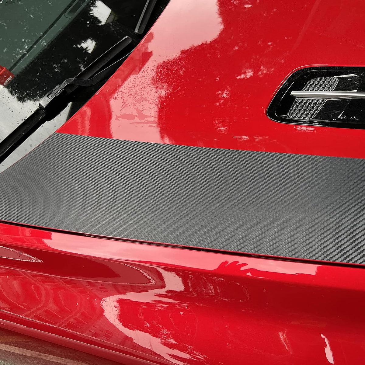 3D Carbon Fiber Front Hood Rally Stripes Decal Pack of 2 F7219