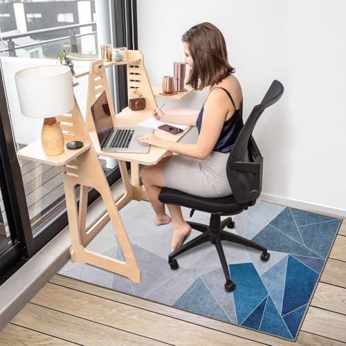 Black Blue 36"x48" Desk Chair Mat R648