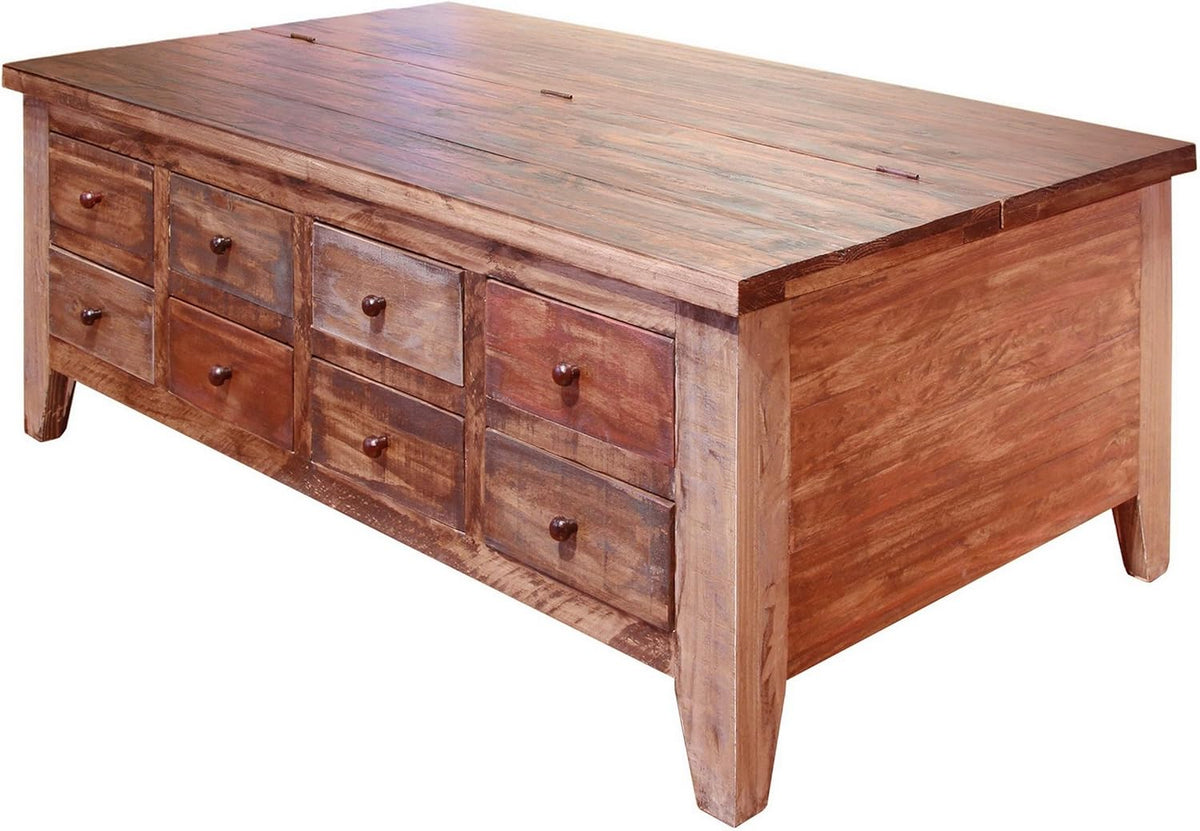 50 Inch 8 Drawer Lift Top Coffee Table O489
