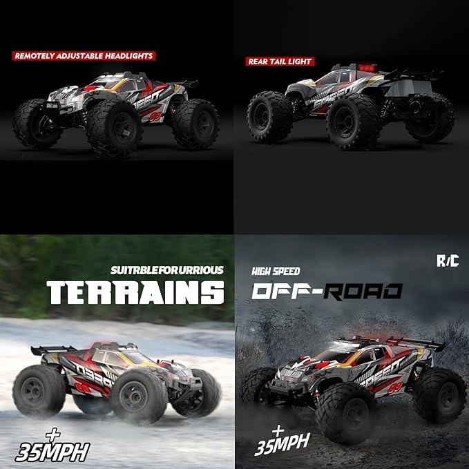 4WD 1:10 All Terrain RC Car with Headlights 2 Batteries I362