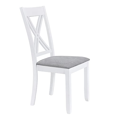 5-Piece Wood Dining Table Set with 4 Upholstered Chairs (Blue) X155