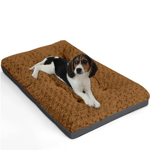 Grey Washable Plush Dog Bed, 35"x23" F4266