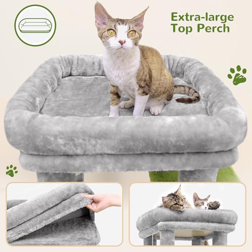 Light Grey Heavy Duty Cat Tower with Scratching Post M607970
