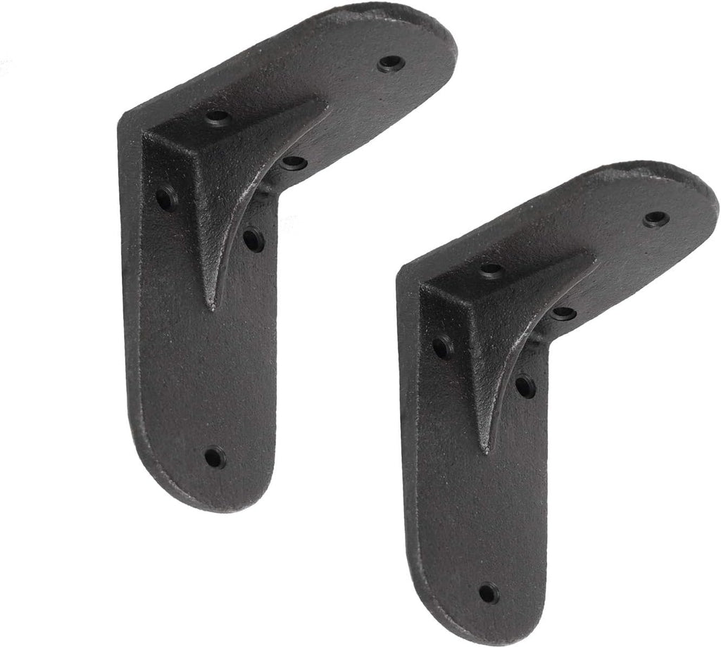 Black 2 Pack Cast Iron L-Shaped Shelf Bracket X90707