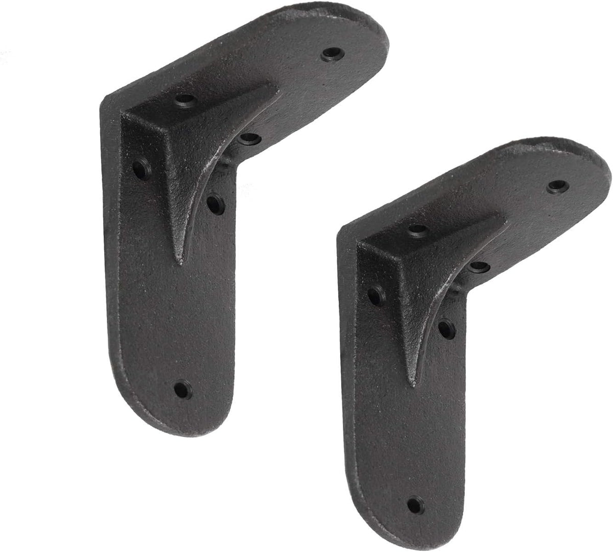 Black 2 Pack Cast Iron L-Shaped Shelf Bracket X90707