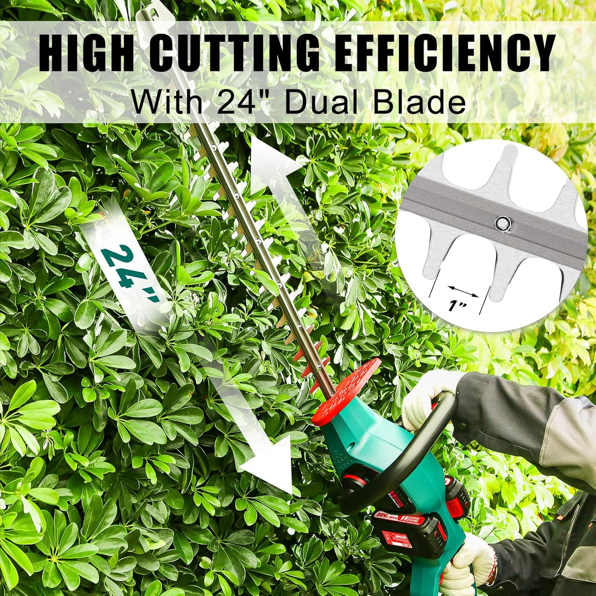 Cordless Hedge Trimmer 40V MAX 24-Inch 1" Cutting Capacity Brushless Motor K224441