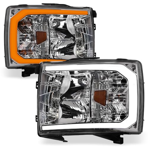 Black Housing LED Strip Bar Headlights With Amber Reflector P434