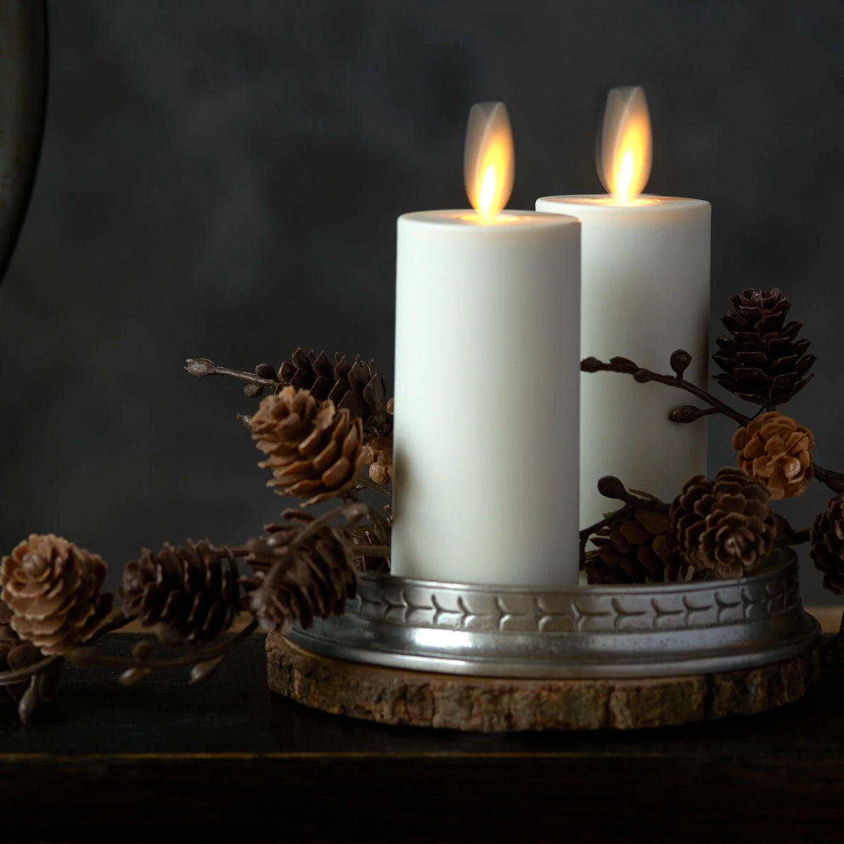 Realistic Artificial Moving Flame Votive Candle - Set of 2 - Ivory - 1.5" x 4" F9427