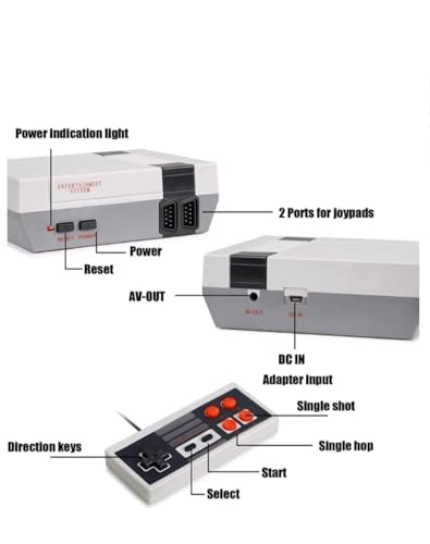 AV Classic Mini Video Game Console Built-in with 620 Games Dual Players Mode with 2 Controllers H79782