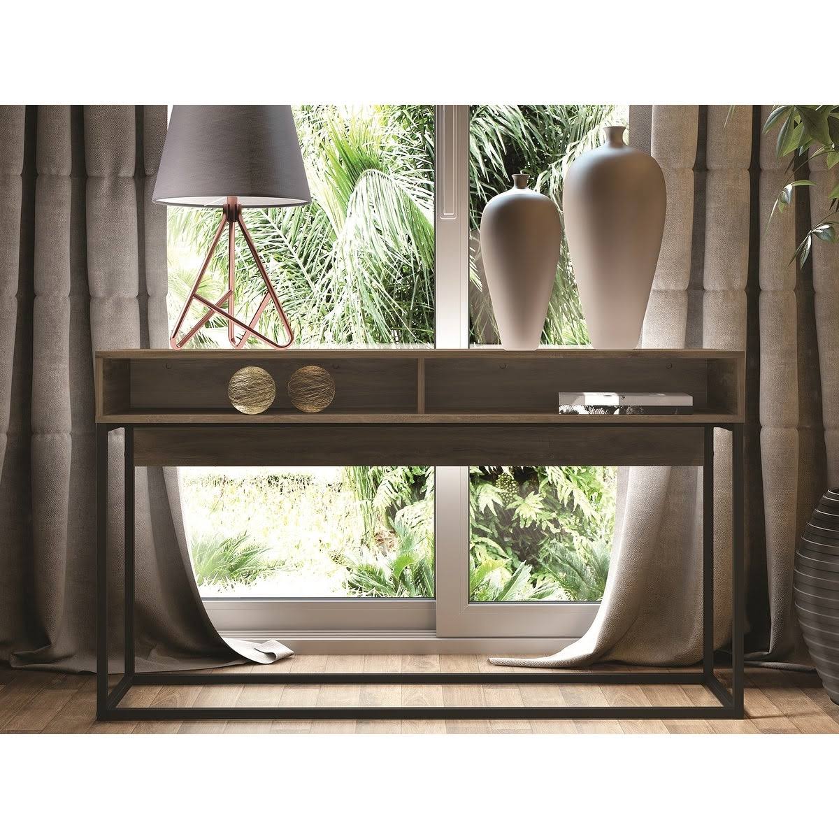 Console Table with Black Metal Frame W7652