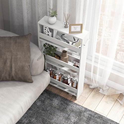 White 4-Tier Rolling Storage Cart T8592