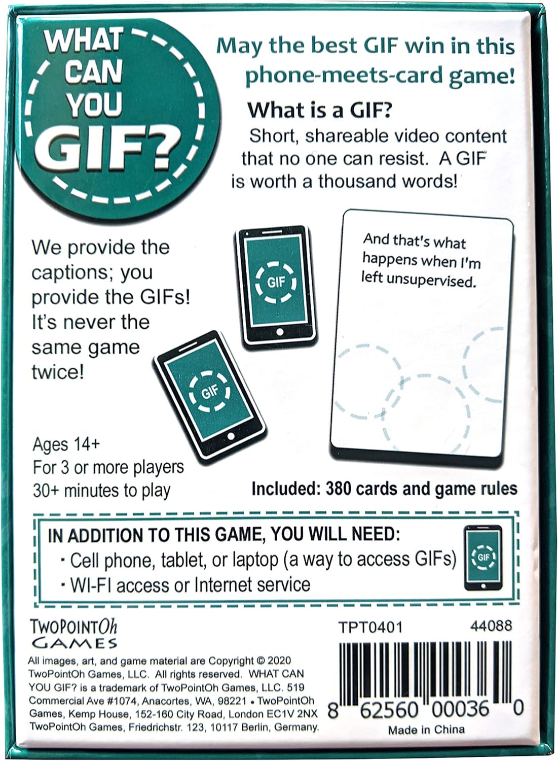 Funny Card Game for 3-12 Players Q1380