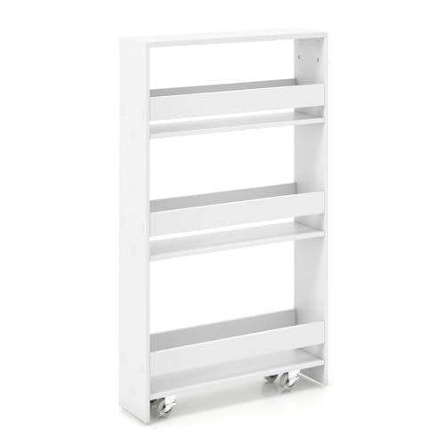 White 4-Tier Rolling Storage Cart T8592