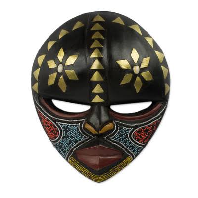 African Wood Mask Wall Décor C9150