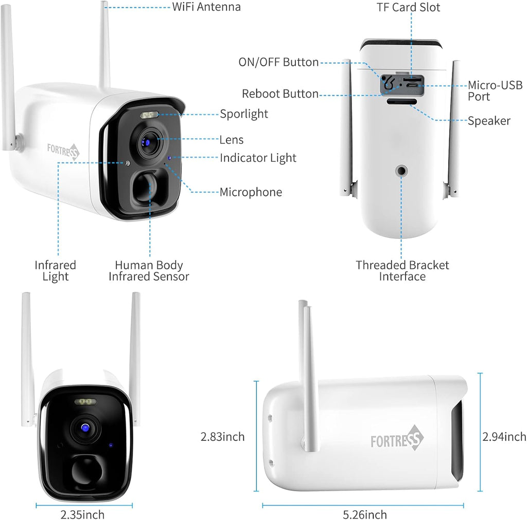 Wireless Outdoor 2K 4MP WiFi Security Camera S245