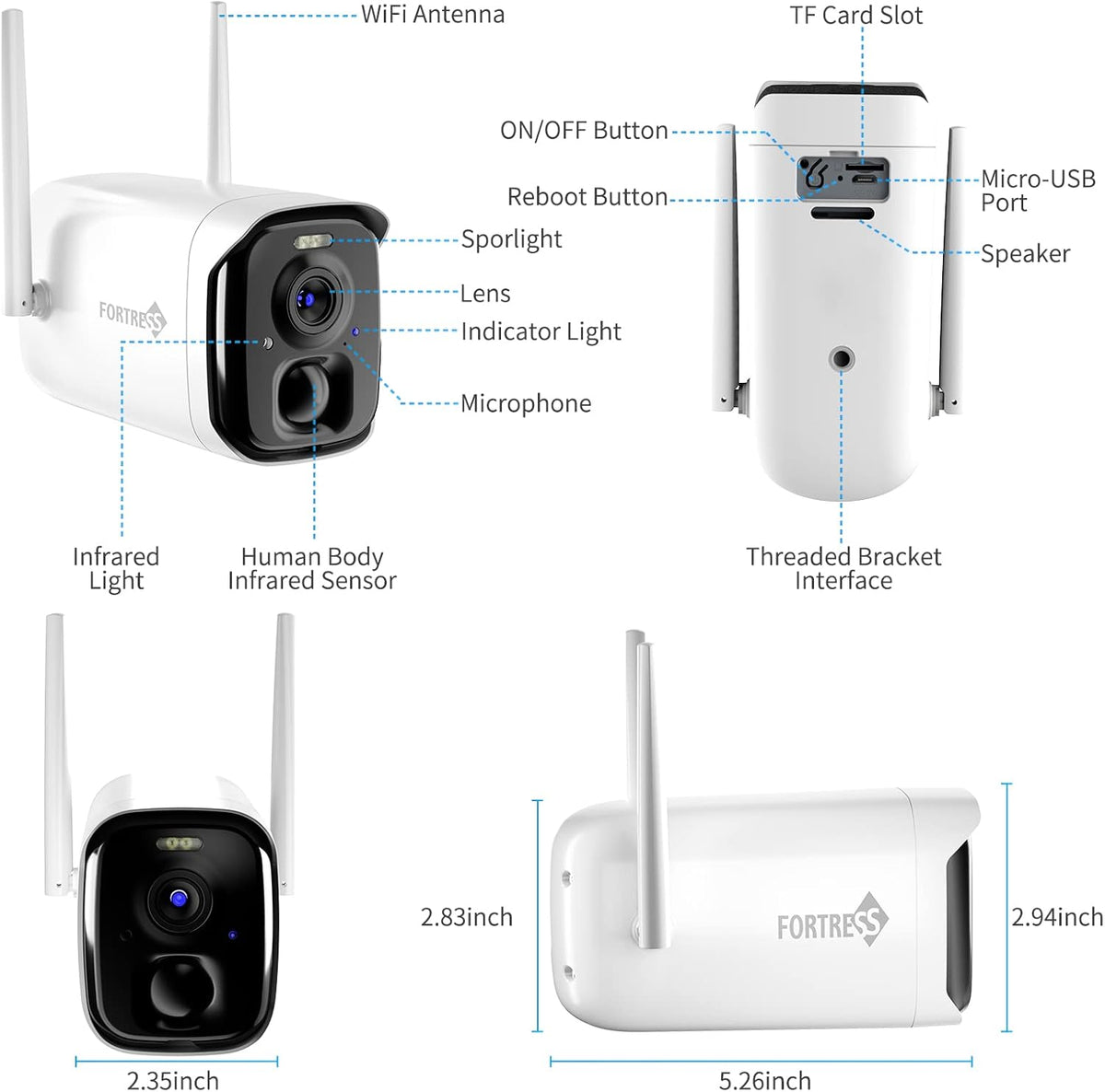 Wireless Outdoor 2K 4MP WiFi Security Camera S245