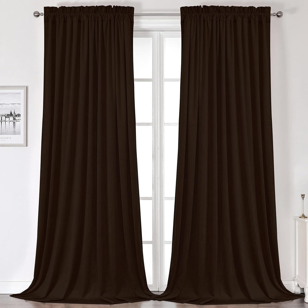 Camel Velvet Room Darkening Curtains, 2 Panels H832362