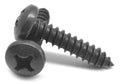 #4-24 x 3/8 Phillips Pan Head Sheet Metal Screw Black Zinc Plated U58366
