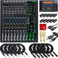 12-Channel Unpowered Mixer with TRS Cable, XLR Cable, Adapter and Cable Ties D28344