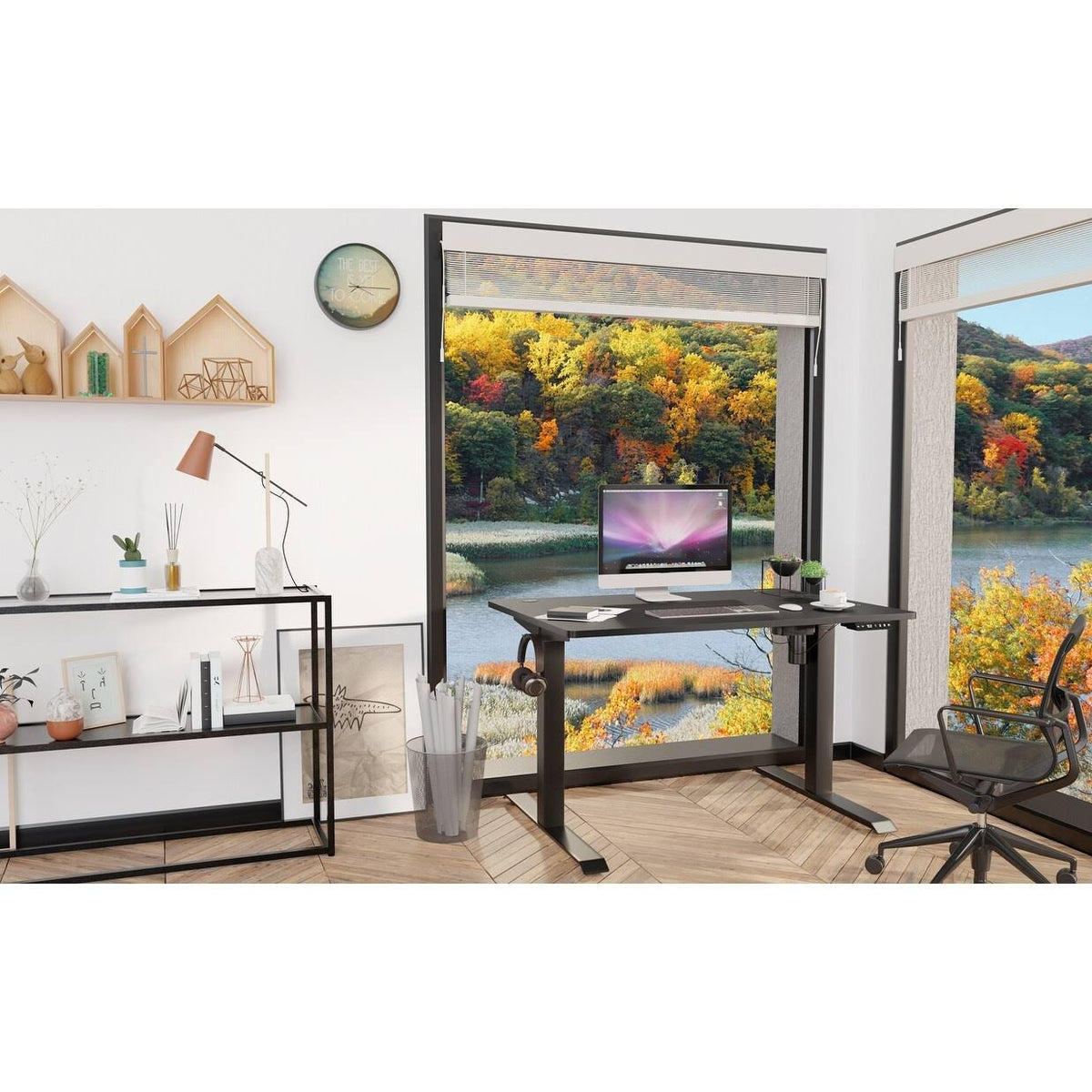 Black 48 x 24 Height Adjustable Electric Standing Desk O1743