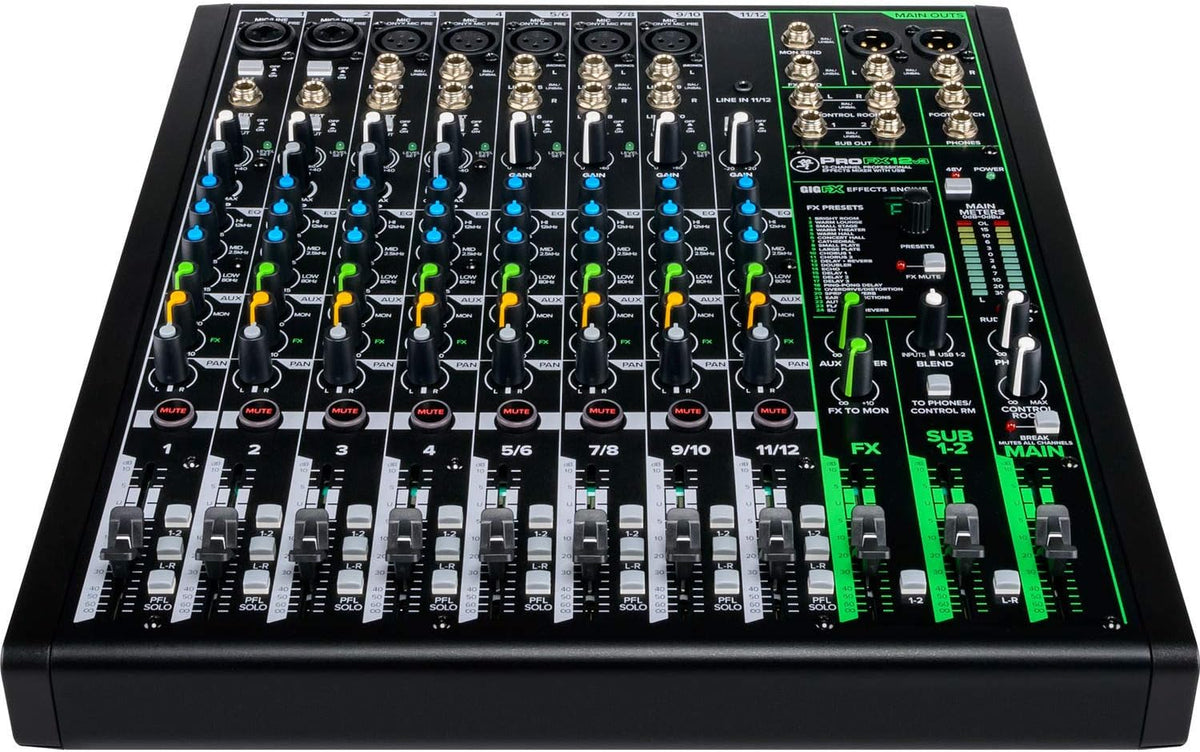 12-Channel Unpowered Mixer with TRS Cable, XLR Cable, Adapter and Cable Ties D28344