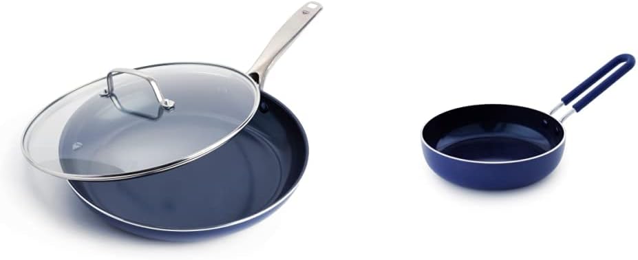 Blue Diamond Diamond Infused Ceramic Nonstick 12" Frying Pan Skillet with Lid P812