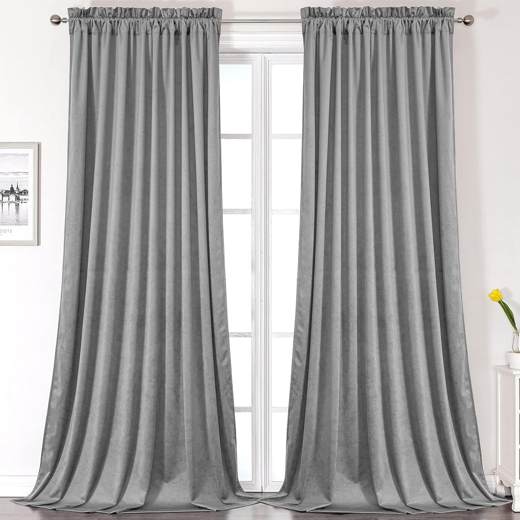 Camel Velvet Room Darkening Curtains, 2 Panels H832362